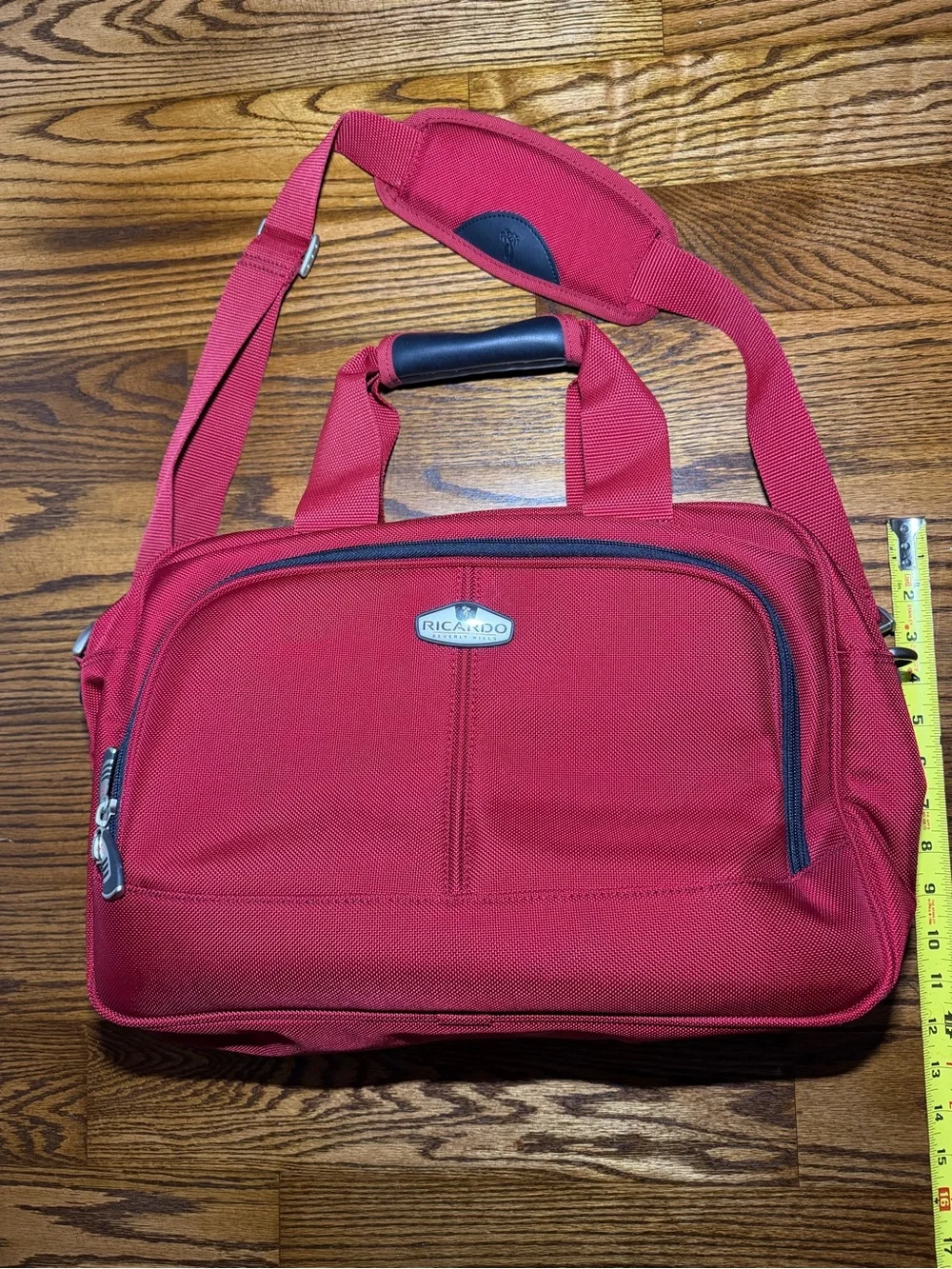 Ricardo Beverly Hills Red Overnight Carry-On Shoulder Hand Bag Luggage Suitcase